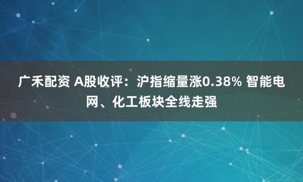 广禾配资 A股收评：沪指缩量涨0.38% 智能电网、化工板块全线走强